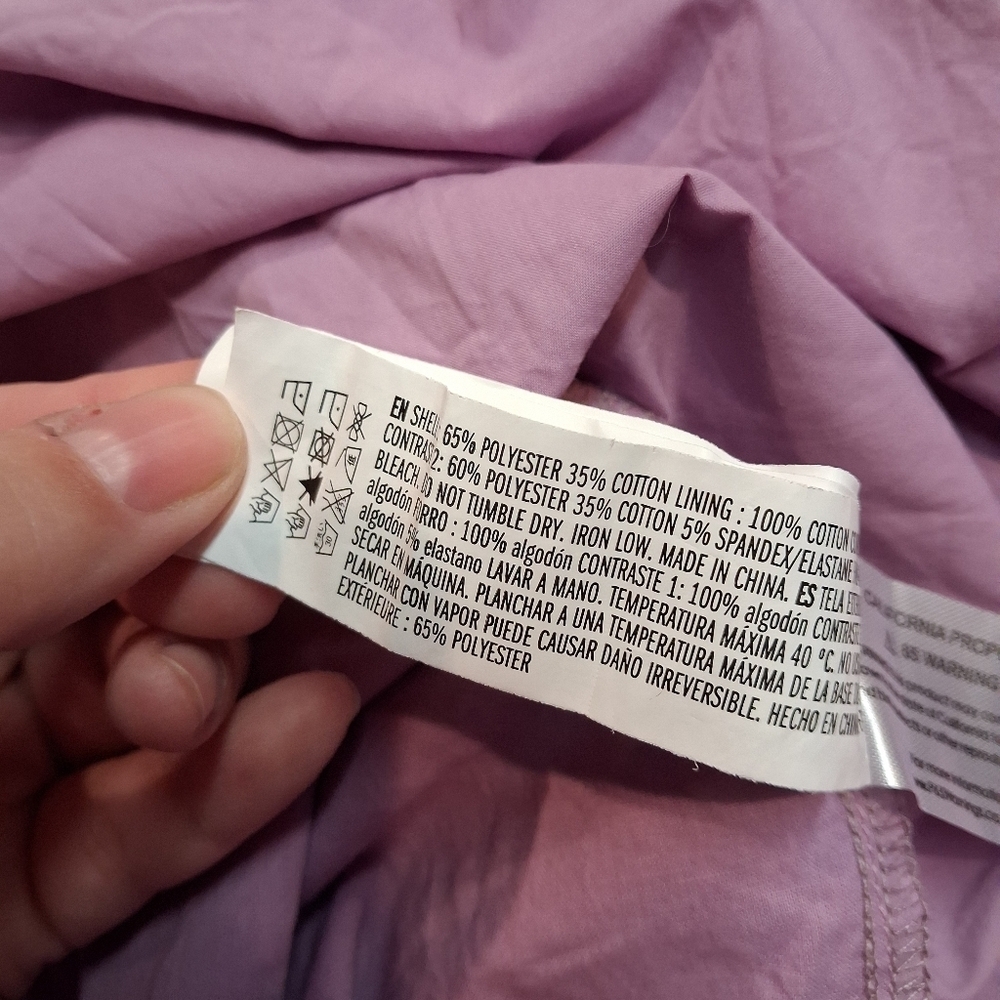 English Factory Size Xs Ruffled Layered Mini Dress In Lilac Color - Picture 7 of 7